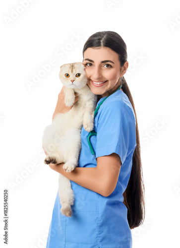 Young female veterinarian w...