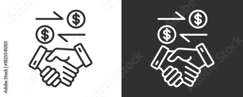 Merger Icon Set Vector Collection Isolated In Black And White