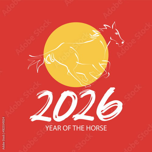 Year of the Horse 2026 Lunar New Year Zodiac Symbol