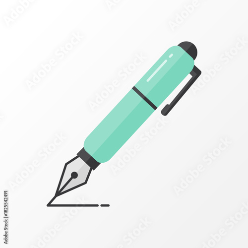 Elegant Fountain Pen with Ink Line for Writing and Education