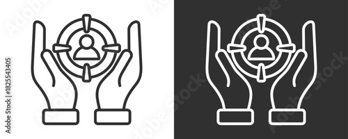 Target Market Icon Set Vector Collection Isolated In Black And White