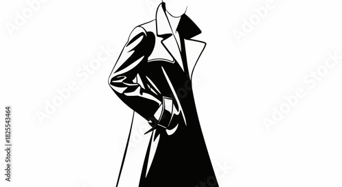 Stylized Silhouette of a Person in a Long Coat.