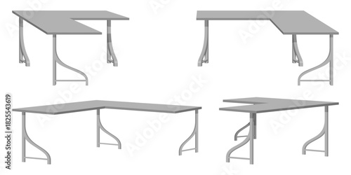 Modern corner table angel desk set for office and home with different design in various poses furniture for home and office interior design