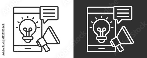 Promotion Application Icon Set Vector Collection Isolated In Black And White