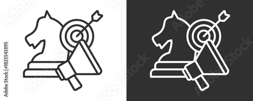 Marketing Strategy Icon Set Vector Collection Isolated In Black And White