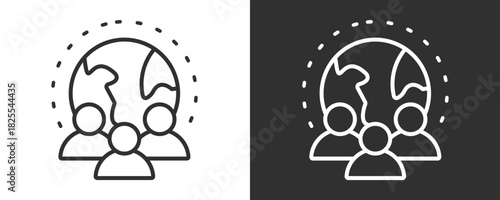 Demographic Icon Set Vector Collection Isolated In Black And White