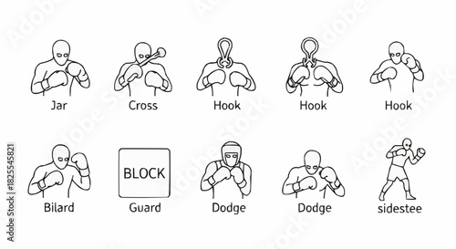 Boxing Techniques and Moves - A Visual Guide to Punches and Defense.