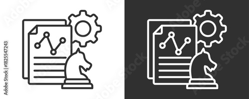 Strategic Planning Icon Set Vector Collection Isolated In Black And White