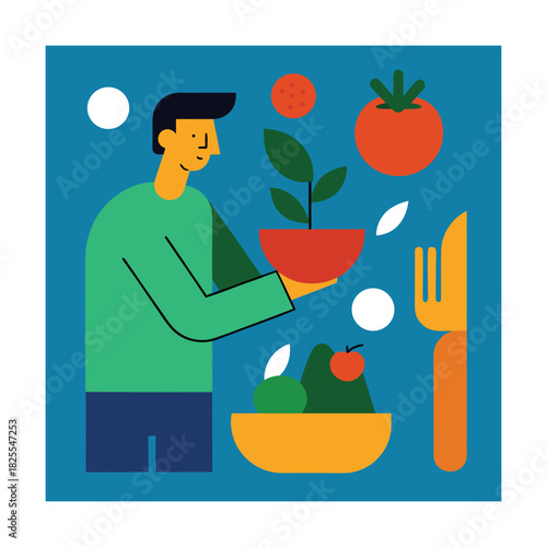 Healthy Plant Based Meal Preparation Concept