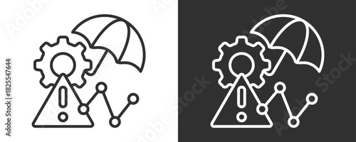 Risk Mitigation Icon Set Vector Collection Isolated In Black And White