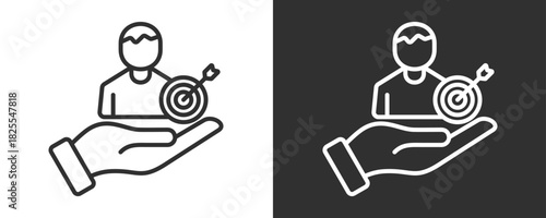 Goal Achievement Icon Set Vector Collection Isolated In Black And White