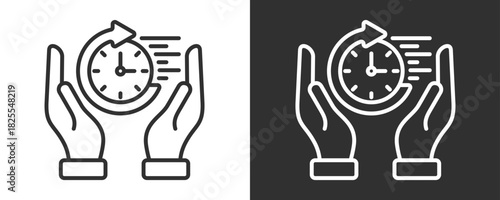 Long Term Icon Set Vector Collection Isolated In Black And White