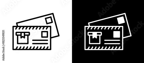 Postcards whiteblack icon