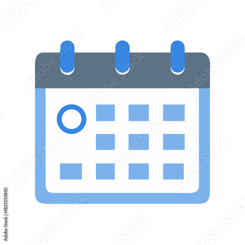 Flat Calendar Icon with Marked Date: Appointment, Booking, and Time Schedule Vector