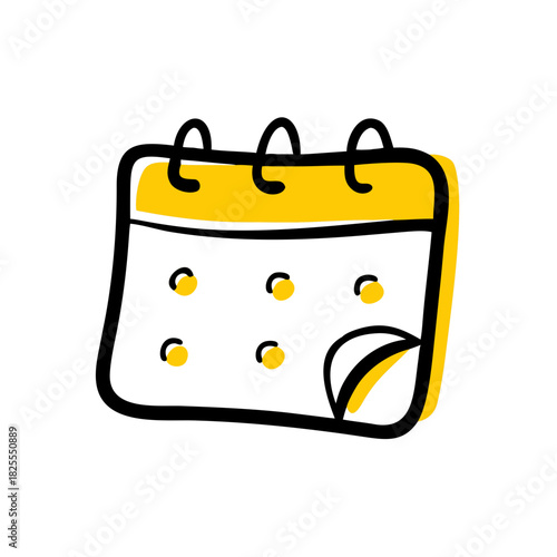 Hand Drawn Calendar Icon: Doodle Style Schedule, Important Date, and Time Planner Vector