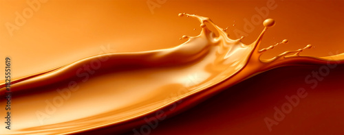 realistic coffee splash wave, glossy brown liquid, isolated