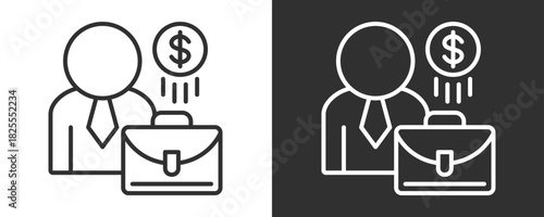 Sales Manager Icon Set Vector Collection Isolated In Black And White