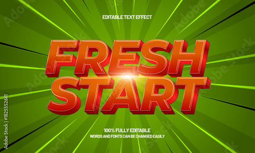 fresh start happy 2026 new year editable text effect