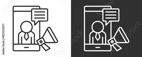 Marketing Icon Set Vector Collection Isolated In Black And White