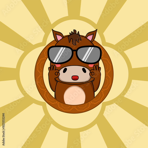 God of Wealth or Caishen (财神) and a character in a horse costume, typically associated with the Chinese New Year. Eps 10.