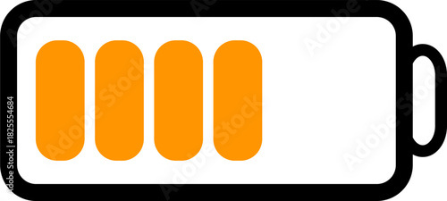 Colorful battery level indicator icon 0% charge