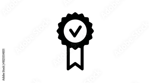 Quality Assurance Checkmark Badge Icon Vector. Approval, Guarantee, Success, and Best Choice Symbol.
