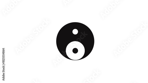 Classic black and white Yin Yang symbol on a clean white background, illustrating balance, harmony, and interconnected opposing forces.