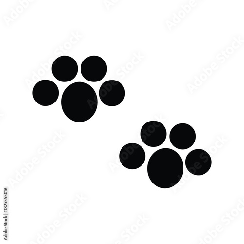 paw  logo  icon illustration   simple  flat