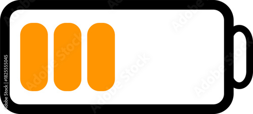 Colorful battery level indicator icon 0% charge