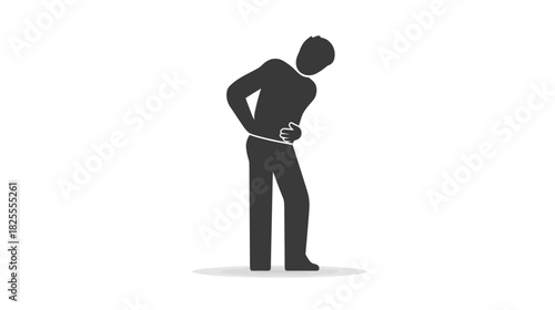 Silhouette of a person with hands tied behind back, symbolizing restriction, captivity, arrest, helplessness, or pain.