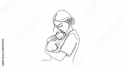 Woman Embracing Cat - A Tender Moment of Connection and Affection.