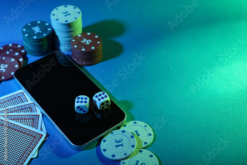 Mobile phone with poker chi...