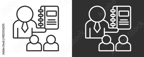 Coaching Guides Icon Set Vector Collection Isolated In Black And White