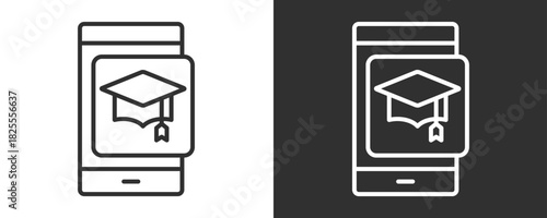 Education App Icon Set Vector Collection Isolated In Black And White