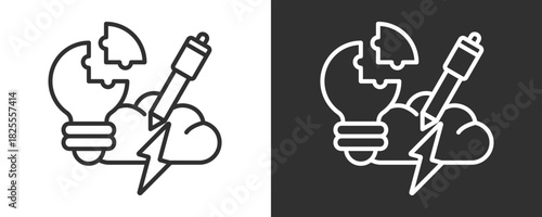 Creativity Icon Set Vector Collection Isolated In Black And White