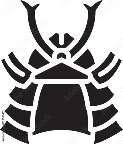 Samurai Helmet Glyph Icon Vector