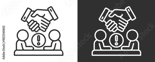 Conflict Resolution Icon Set Vector Collection Isolated In Black And White