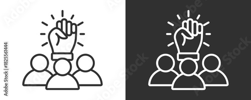 Team Spirit Icon Set Vector Collection Isolated In Black And White