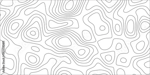 Topographic canyon geometric map relief texture with curved layers and shadow. abstract White background with a beautiful pattern, Topographic contour lines vector map seamless pattern vector.