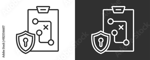 Planning Icon Set Vector Collection Isolated In Black And White