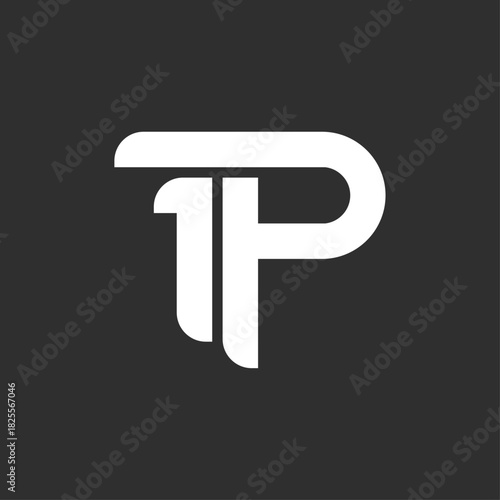Minimalist White TP Logo On Dark Background For Modern Brand Identity And Corporate Branding