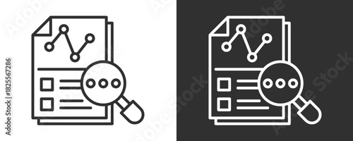 Analysis Icon Set Vector Collection Isolated In Black And White
