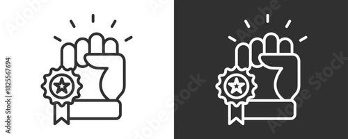 Achievement Icon Set Vector Collection Isolated In Black And White