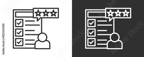 Review Icon Set Vector Collection Isolated In Black And White