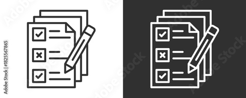 Evaluation Icon Set Vector Collection Isolated In Black And White