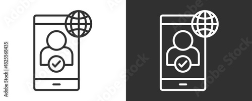 Online Presence Icon Set Vector Collection Isolated In Black And White