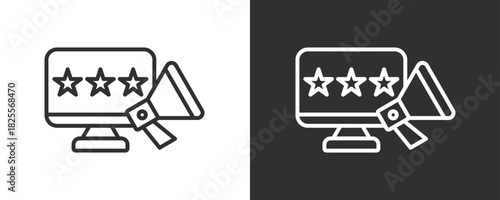 Rating Icon Set Vector Collection Isolated In Black And White