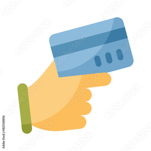 E-commerce flat color icon. Credit card payment system.