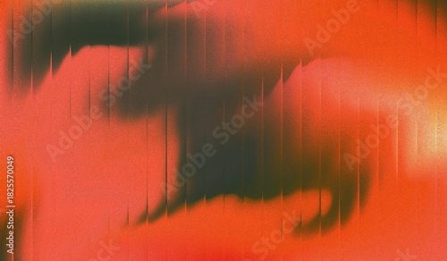 Abstract background with shiny red liquid gradient with stripes effect. Wave-striped glass refraction.