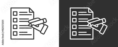 Writing Icon Set Vector Collection Isolated In Black And White